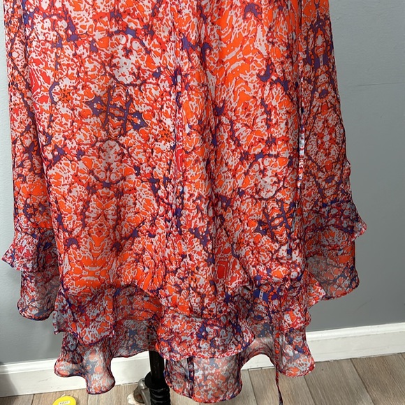 MM Couture by Miss Me Halter Strap Floral Wrap Dress with Ruffles Size Small - Picture 9 of 16